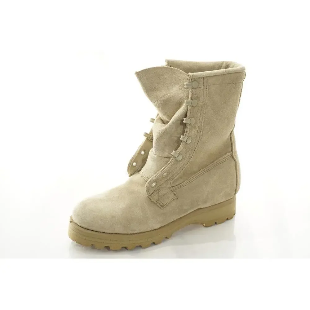 Military Desert Tan Suede Boots With Vibram Soles Men's Sz 6.5R Shoes